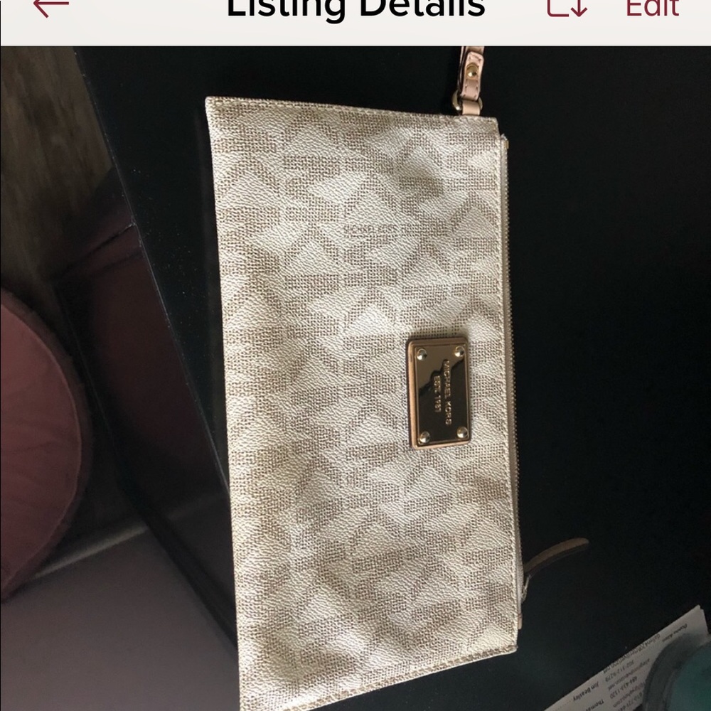 MK Vanilla Monogram Wristlet